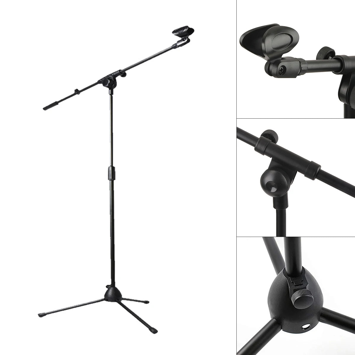 Floor Microphone Tripod Swing Arm Retractable Metal Microphone Stand Stage Performance Live Mic Bracket Desktop Mic Tripod